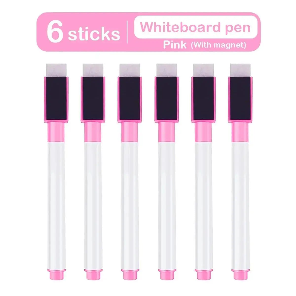 6/8Pcs Magnetic Erasable Whiteboard Pen Color Options Numbering Stationery Office Teaching Supplies For Whiteboard Student Note Zpaxo 6PCS-Pink