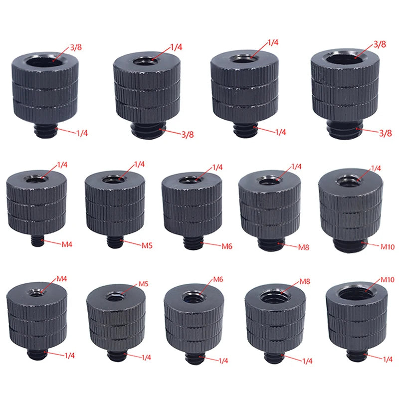 1/4 to M4 M5 M6 M8 M10 Conversion Screw 3/8" Male to Female Thread Screw Mount Converter Adapter for Projector Tripod Zpaxo
