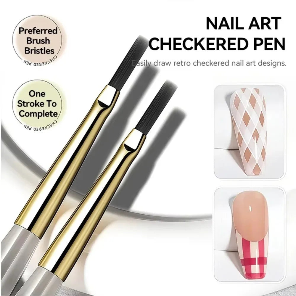 Professional DIY Nail Art Brush Ultra Fine Tartan Lines Drawing Zpaxo