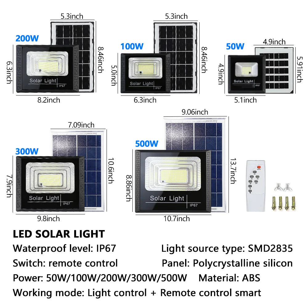 Brightness 50W Solar Street Light Outdoor Flood Remote Reflector Zpaxo