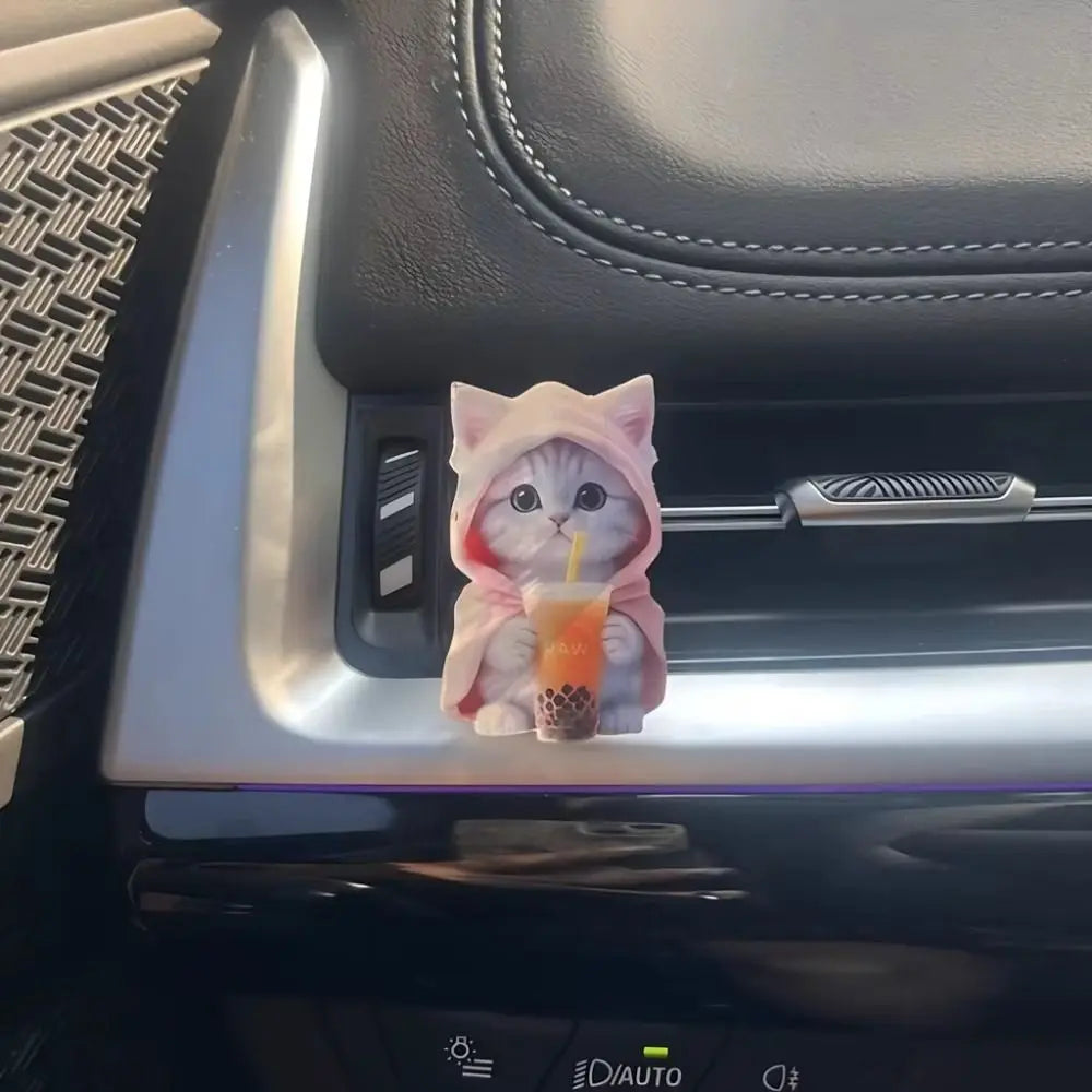 3pcs Long-Lasting Fragrance Car Fragrance Tablets Animal Shape Cartoon Design Vent Clip Scented Tea Portable Size Zpaxo