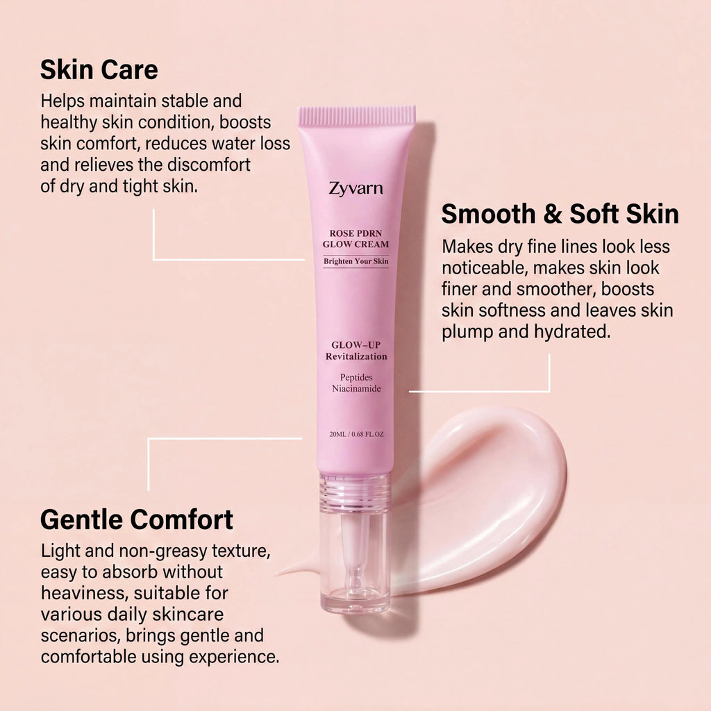 ZYVARN Rose PDRN Glow Boost Cream – Niacinamide & Peptides Facial Moisturizer Cream Zpaxo