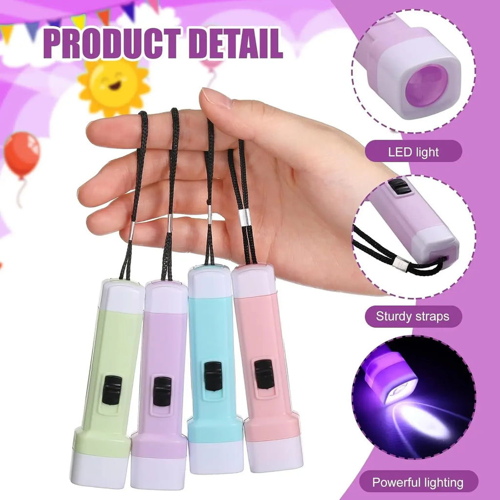 5- Outdoor Kids LED Flashlight Mini Portable Plastic Light Lanyard