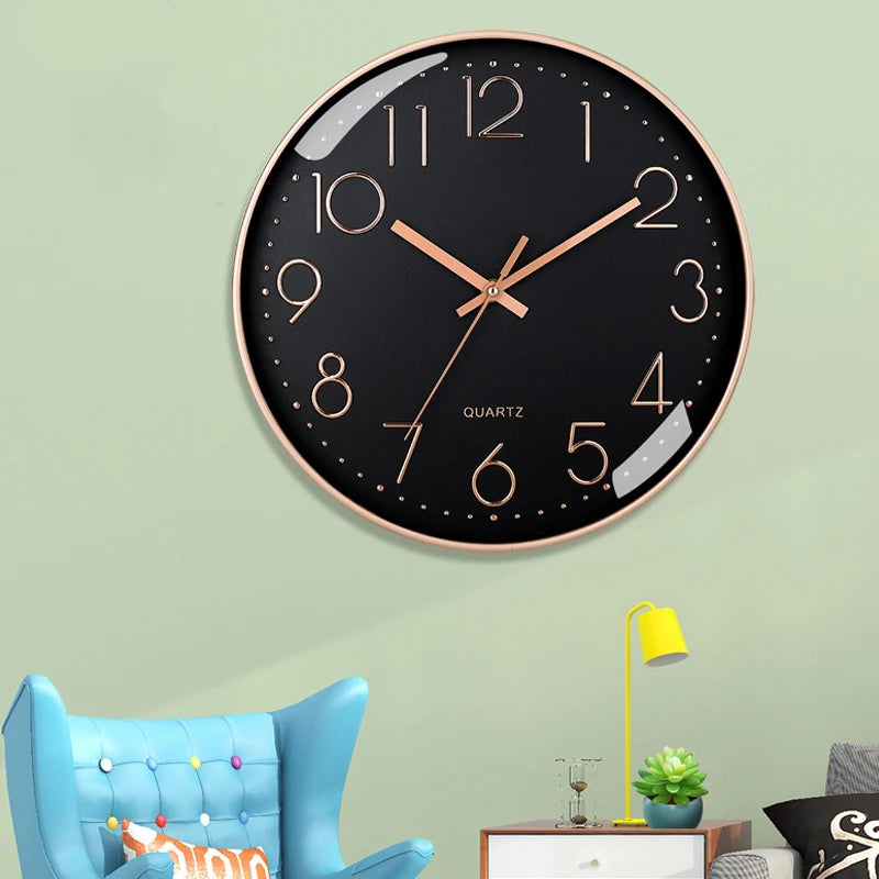 Mute Quartz Wall Clock Cubic Digital Living Room Bedroom Simple Home
