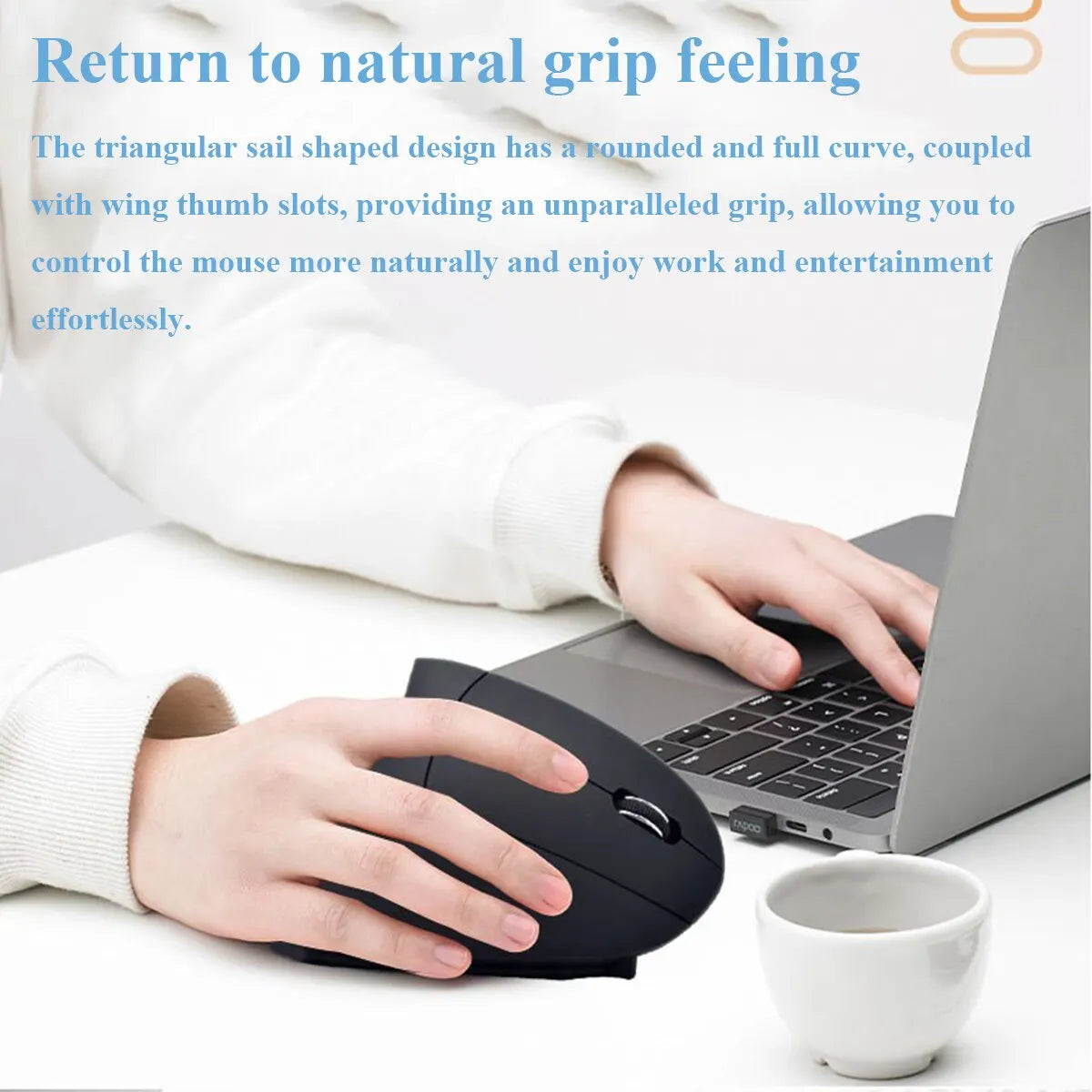 5th Gen Vertical Ergonomic Mouse Right Hand Wireless Wired Optical Zpaxo