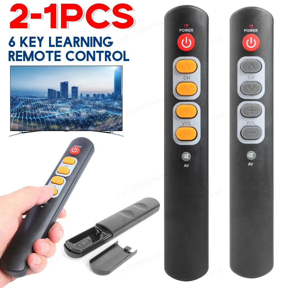 1/2pcs Copy IR Remote for Smart TV Box STB DVD DVB VCR Universal 6 Big Button Learning Remote Control Electronic Smart Home Acce Zpaxo