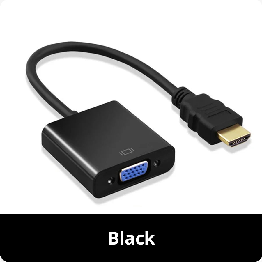 HD 1080P HDMI VGA Cable Converter Audio Power Supply Male Female Zpaxo HDMI TO VGA Black