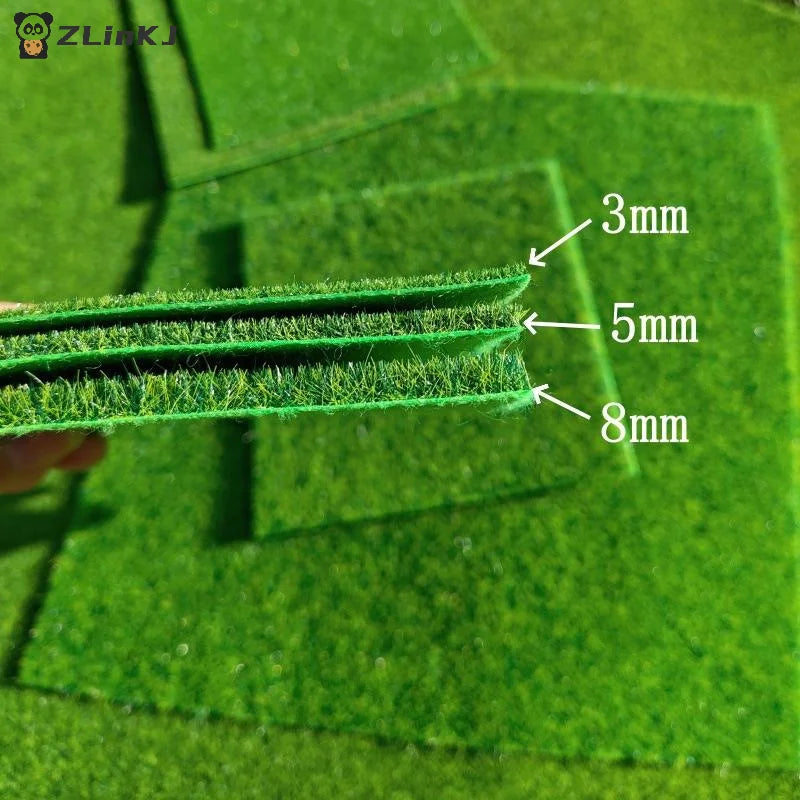 Thick Square Artificial Lawn Carpet Grass Mat DIY Railway Layout Zpaxo