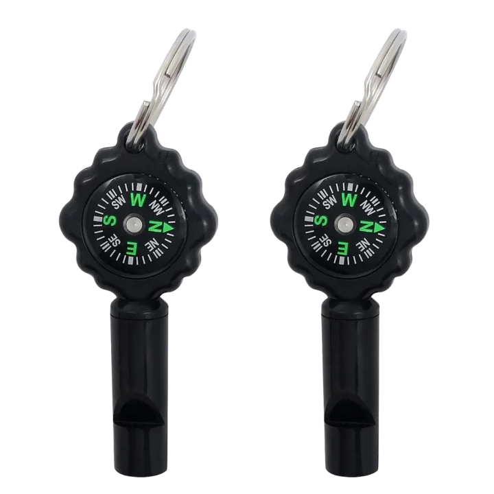 1/2pcs Survival Whistle With Compass Outdoor Multifunctional Tool Multifunctional Tool Loud Whistle 2 In1 Clear Sound For Kayaki Zpaxo 2PCS