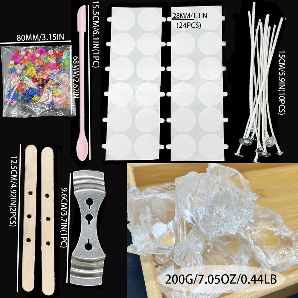 200g Transparent Jelly Gel Wax – DIY Crystal Candle Making Set Candle Making Wax Zpaxo SET 1
