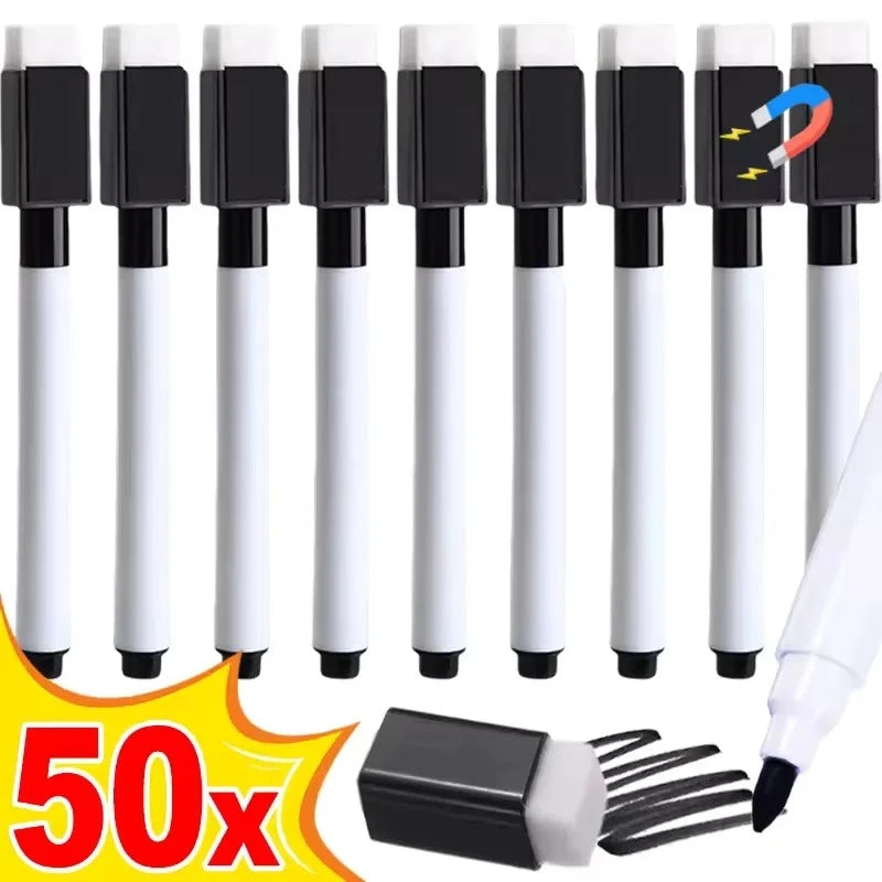 Magnetic Dry Erase Markers with Eraser Cap White Board Marker for Office Whiteboards Drawing Pen Dry Erase with Built-in Eraser Zpaxo