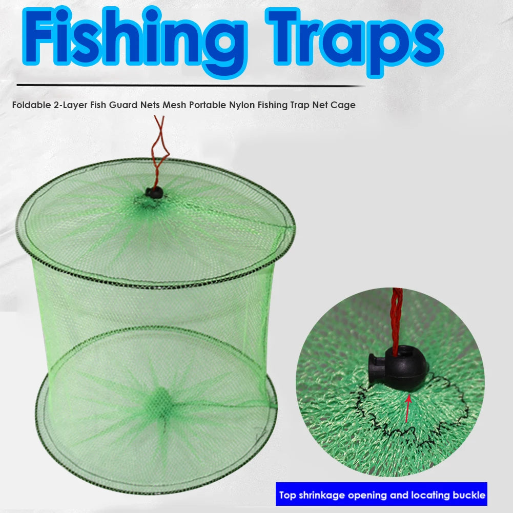 Nylon Fishing Net Folded Portable Fish Network Casting Nets Crayfish Zpaxo