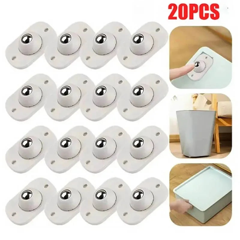 Self-Adhesive Mini Swivel Caster Wheels for Furniture (4–20 Pack) Furniture Caster Wheels Zpaxo