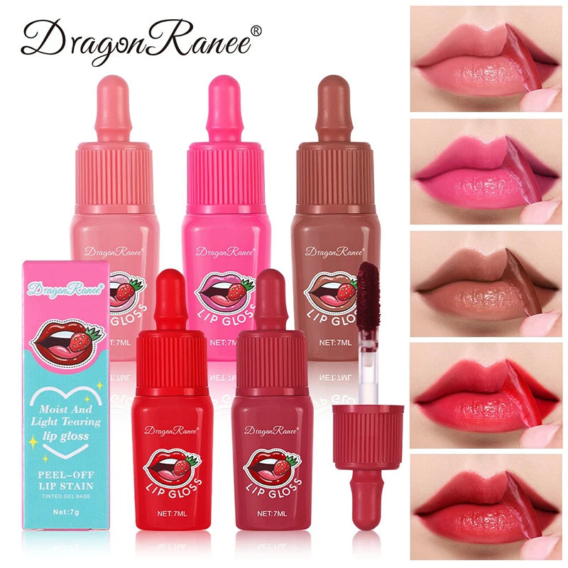 Waterproof Peel Off Lip Stain Long Lasting Not Fade Matte Pink Red Lip Tint Natural Tear-off Lip Glaze Lipstick Makeup Gifts Zpaxo