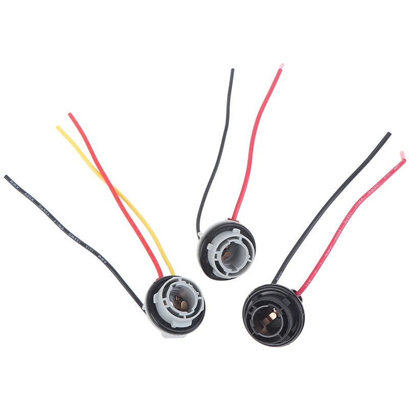 2-Pack 1156 1157 BAY15D Pre-Wired Bulb Socket Adapter Connector