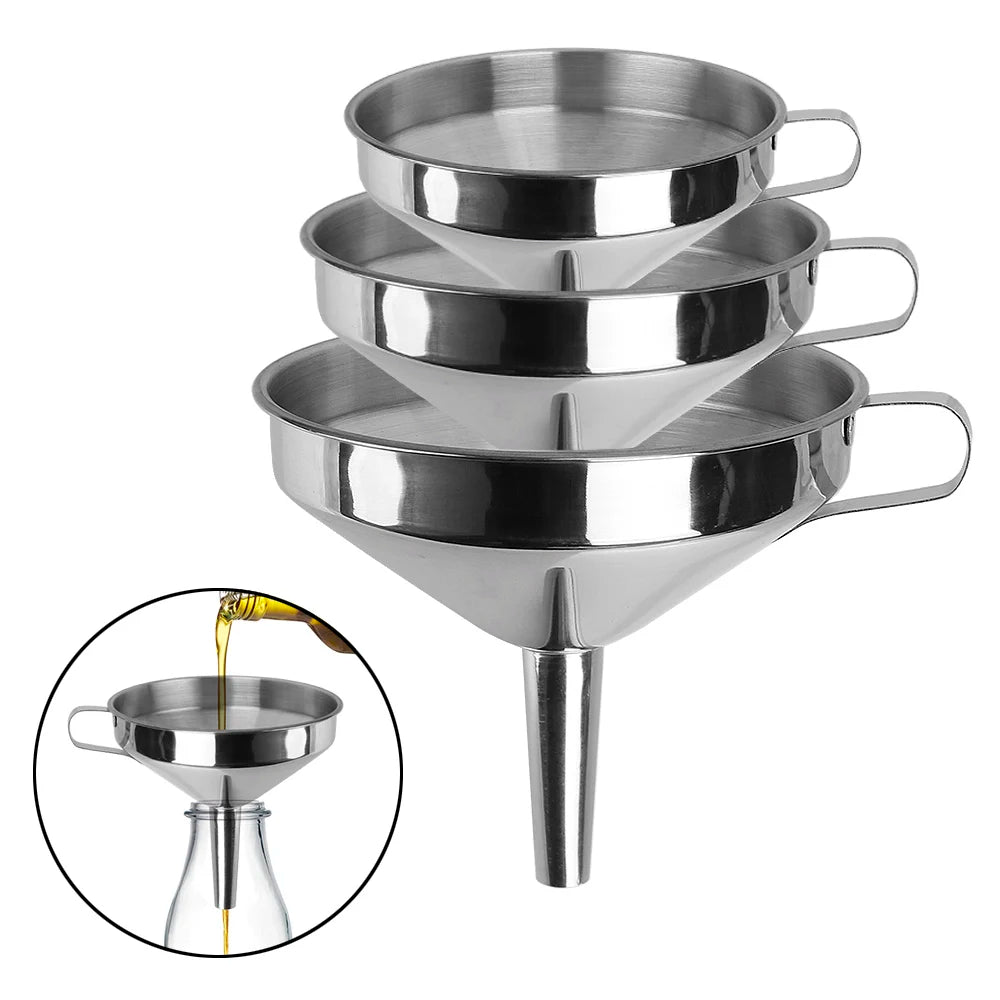 Wide Mouth Funnels Stainless Steel Detachable Filter Metal Funnel Zpaxo