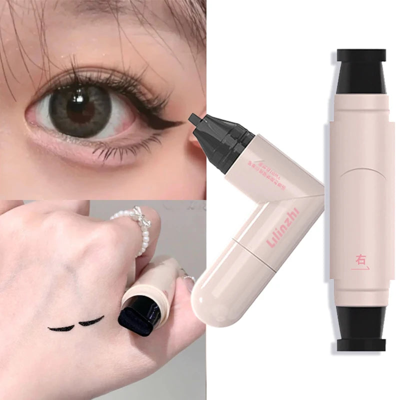 Dual-head Rotatable Eyeliner Stamp Integrated Waterproof Long Wear Zpaxo 01 Black 1Pc