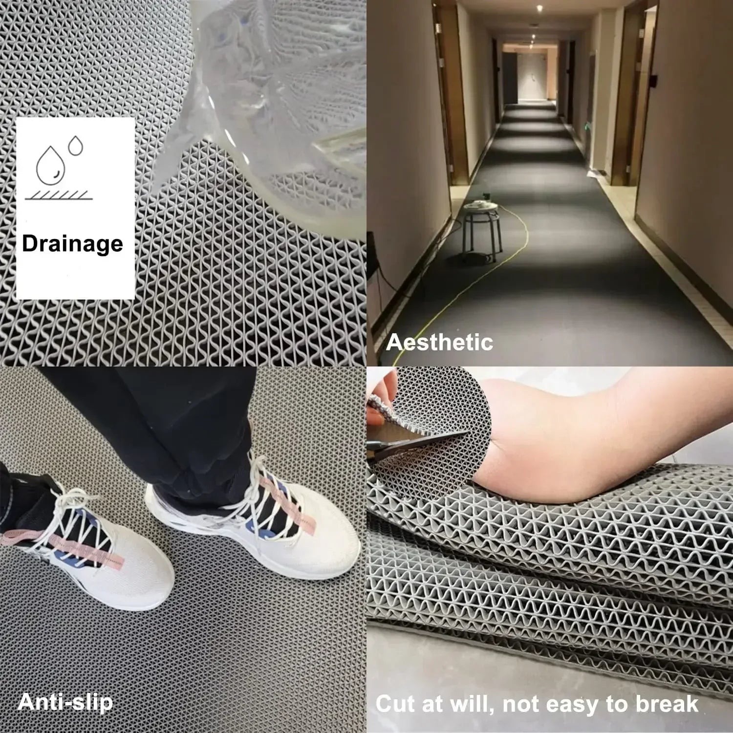 Drainage Non Slip Mat Commercial Floor PVC Bathroom Pool Mesh Big