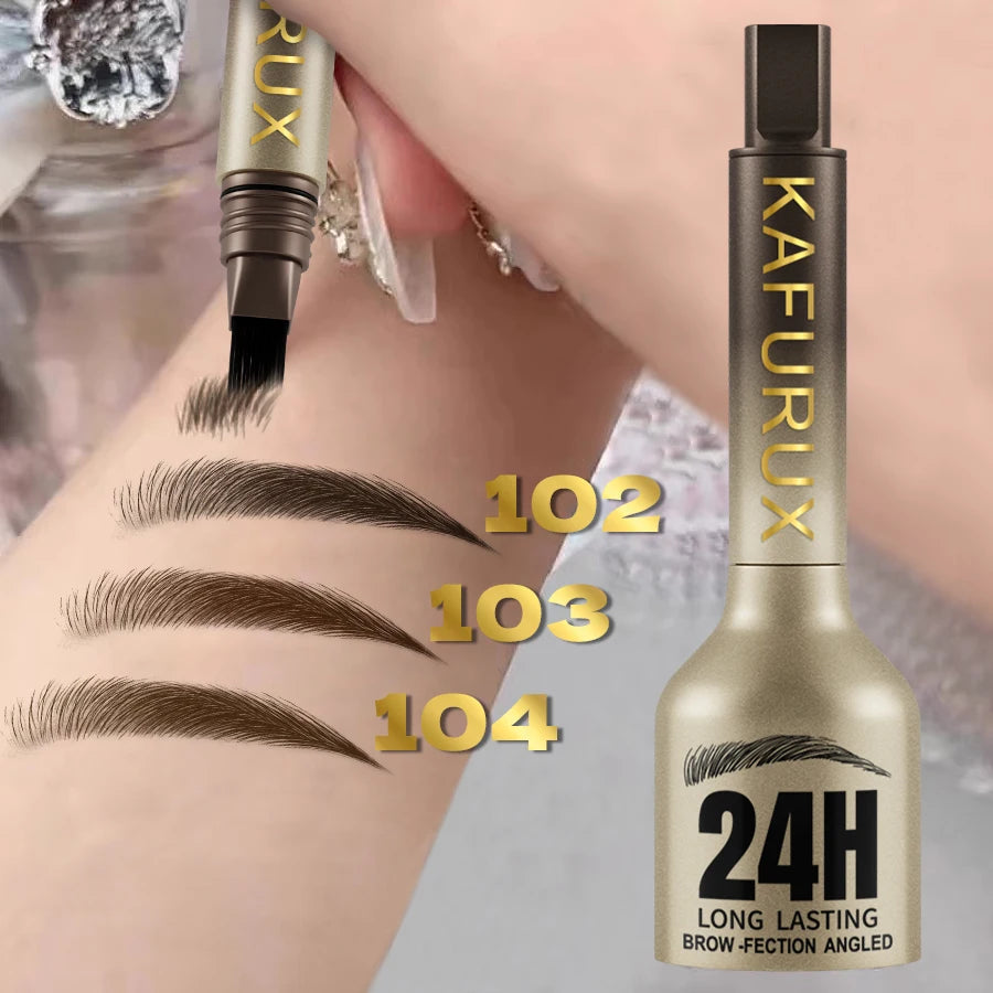 3-Color Wild Eyebrow Pencil Square Angled Brush Velvet 3D Brow Dye