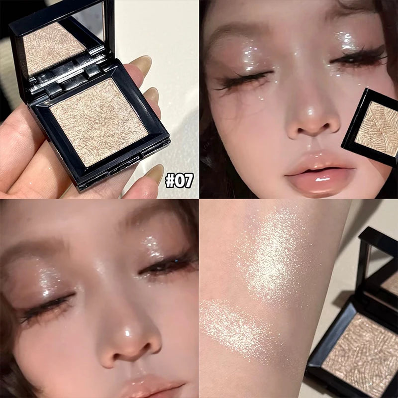 Wine Red Shimmer Highlighter Eyeshadow Palette Lasting Glitter Pearly Eye Shadow Makeup Mashed Potato Fine Shimmer Eye Pigments Zpaxo 07