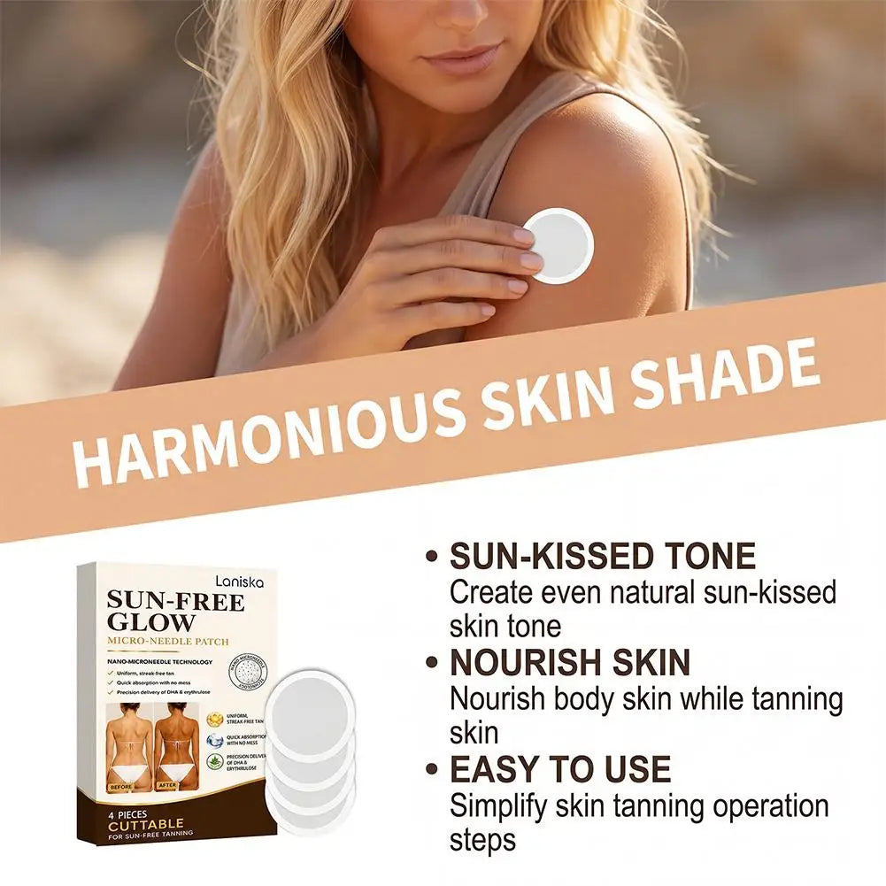 4-Pack Microneedle Body Tanning Patches – Sun-Activated Unisex Tanning Skin Patch Zpaxo