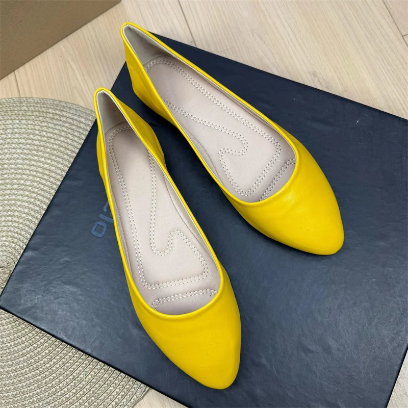 Flat Shoes for Women Spring and Autumn 2025 New Shallow Mouth Pointed Toe Boat Shoes Plus Size Women's Shoes Zapatos De Mujer Zpaxo