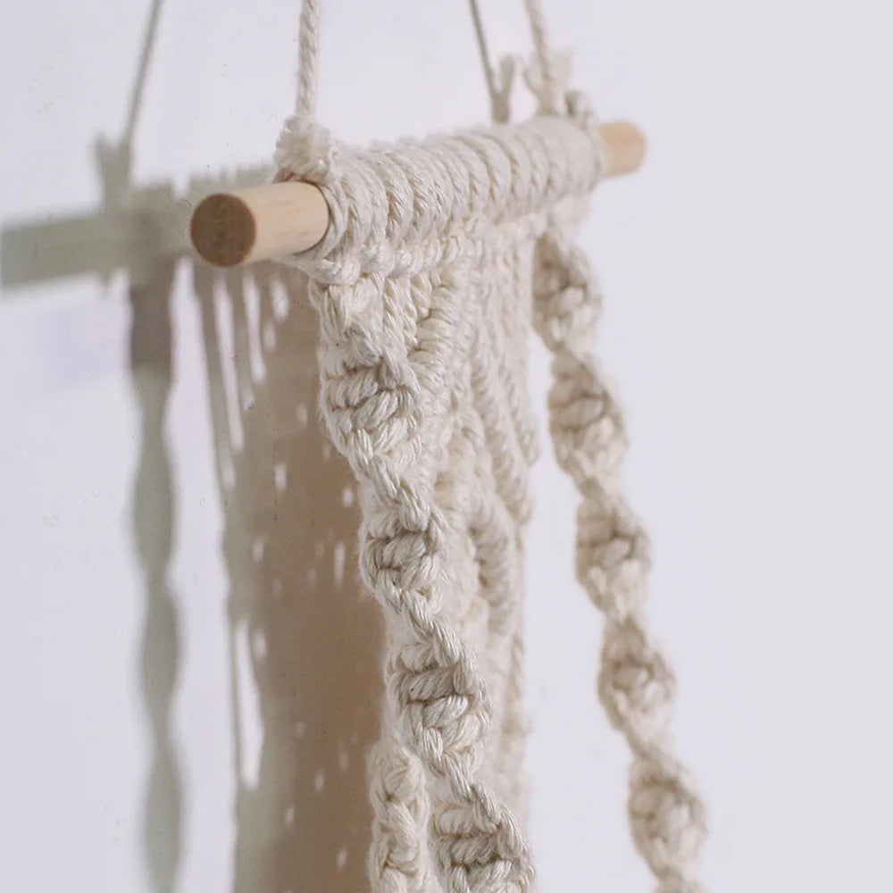 Handmade woven mesh bag flower pot plant hanging basket tapestry simple home decor homestay balcony decoration Zpaxo