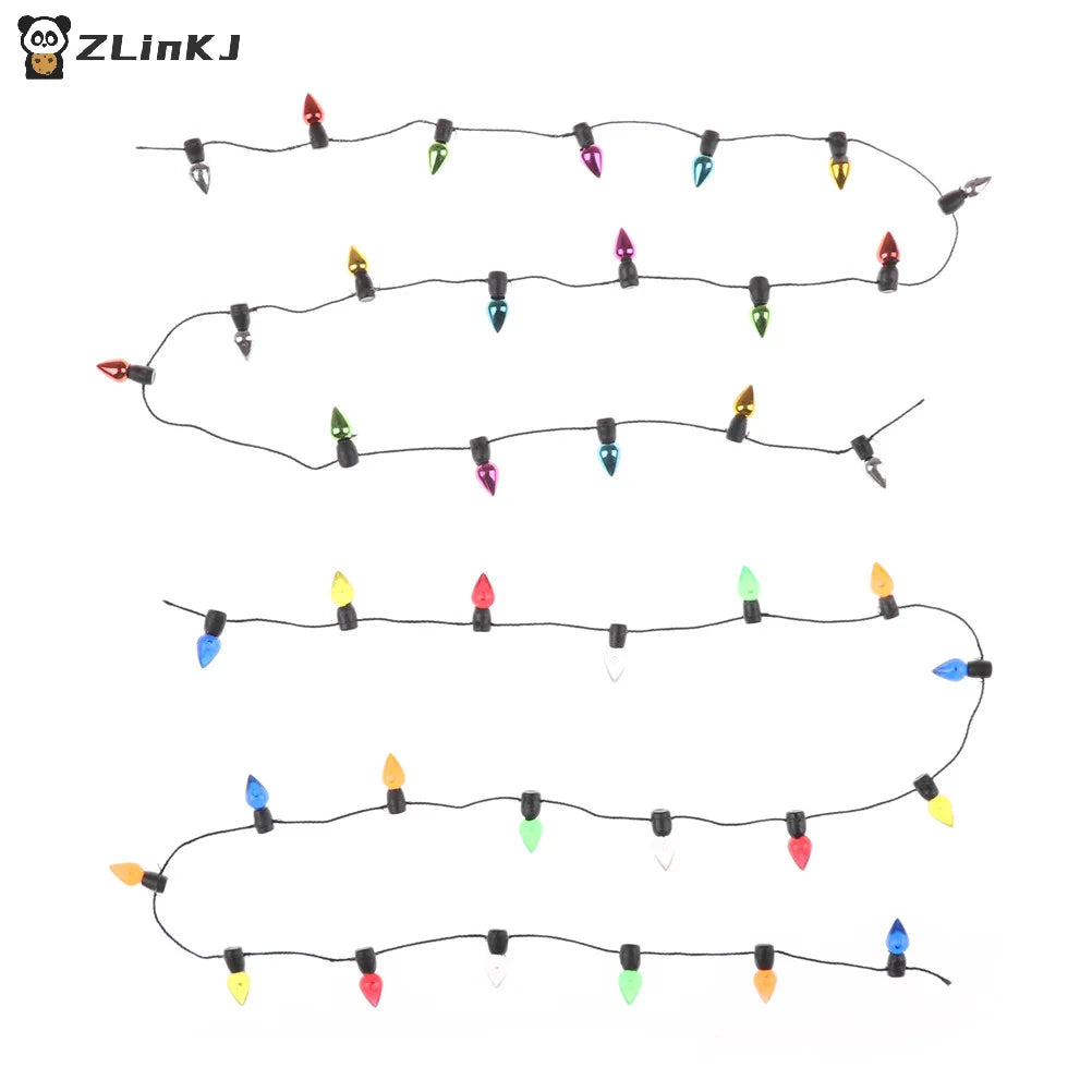 ▶1/12 Dollhouse Lamp Miniature 0.5m A String Of Multi-coloured Plastic Christmas Lights Doll House Decorating Props Zpaxo