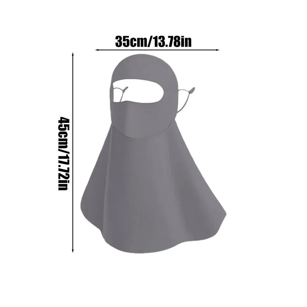 UV Protection Full Face & Neck Mask – Breathable Sun Cover UV Sun Face Mask Zpaxo Dark Gray