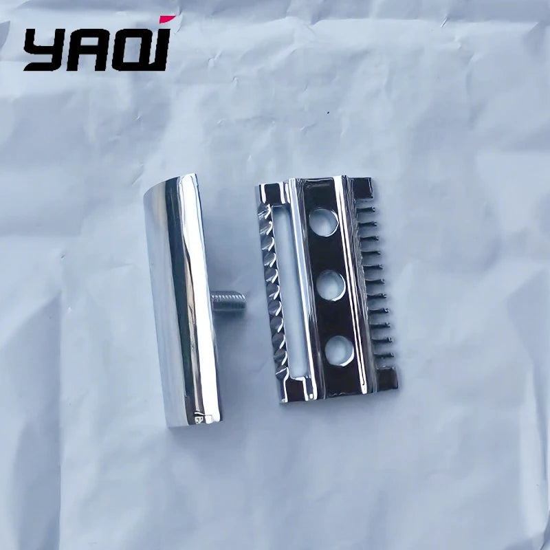 2026 YAQI Razor Head "The FLIPSIDE by YAQI" A Dual Comb Dual Aggression Level Mens Razor Head In Chrome Zpaxo