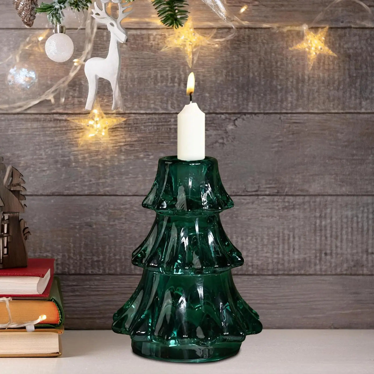 Glass Candle Holders Vintage Holiday Decoration Tapered Candlestick Zpaxo