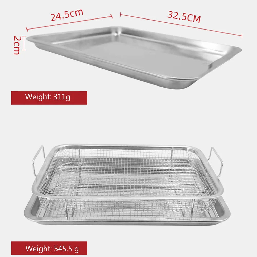 Stainless Steel French Fries Basket Heat-resistance Square Chips Fry Baskets Multi-function Western Snacks Air Fryer Accessories Zpaxo