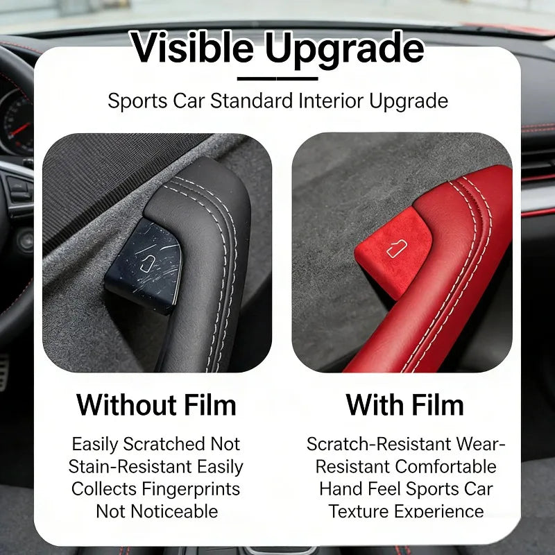 Suede Door Switch Button Trim Stickers Tesla Model 3 Y Highland