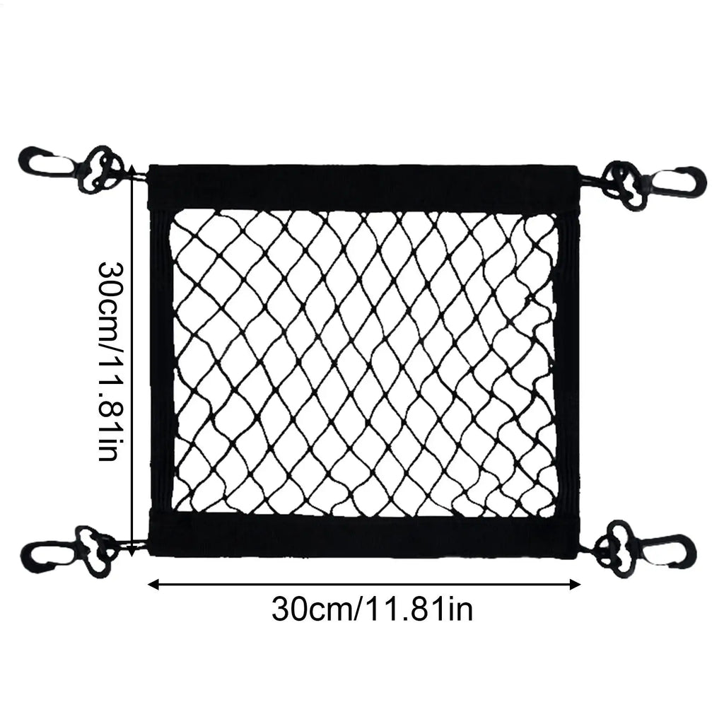 Motorcycle Cargo Net Polyester Elastic 4 Adjustable Hooks 360 Degree