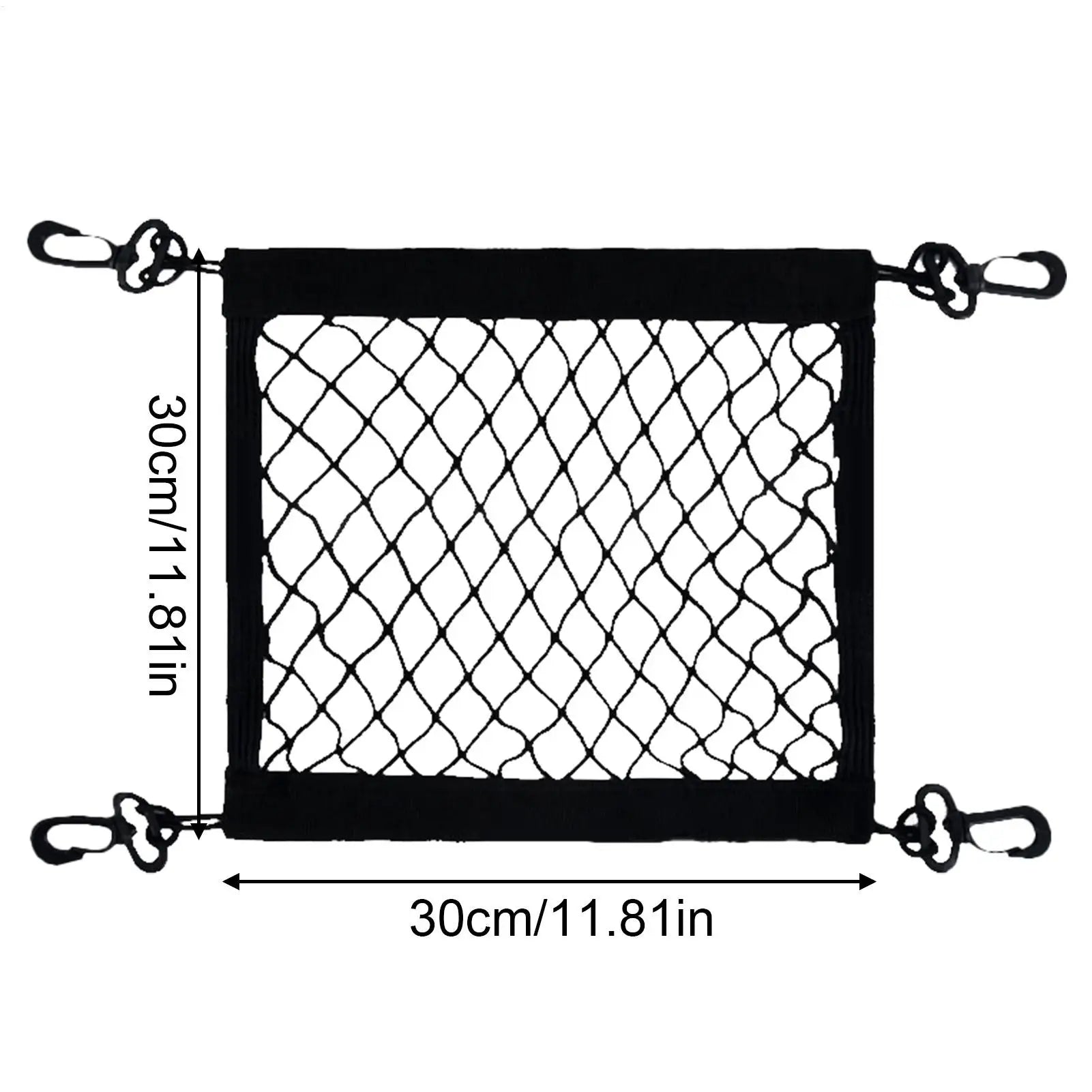 Motorcycle Cargo Net Polyester Elastic 4 Adjustable Hooks 360 Degree