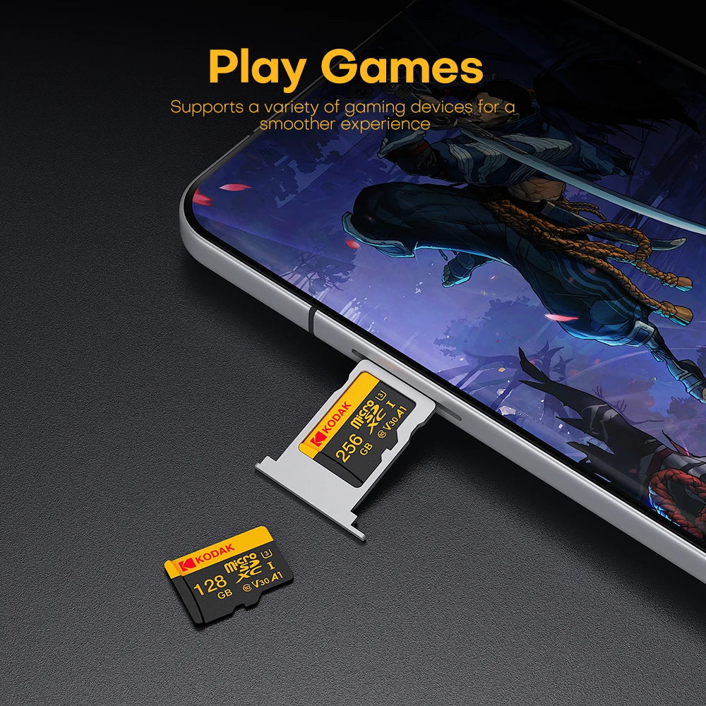 Kodak 256GB Micro SD Card Memory Card Class 10 32GB 64GB 128GB U3 4K High Speed Cartao De Memoria Flash Memory TF Mecard C10 Zpaxo