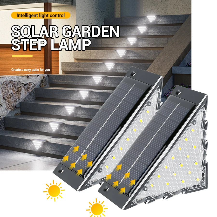2-Pack Solar LED Outdoor Step Lights – Waterproof Stair Lights