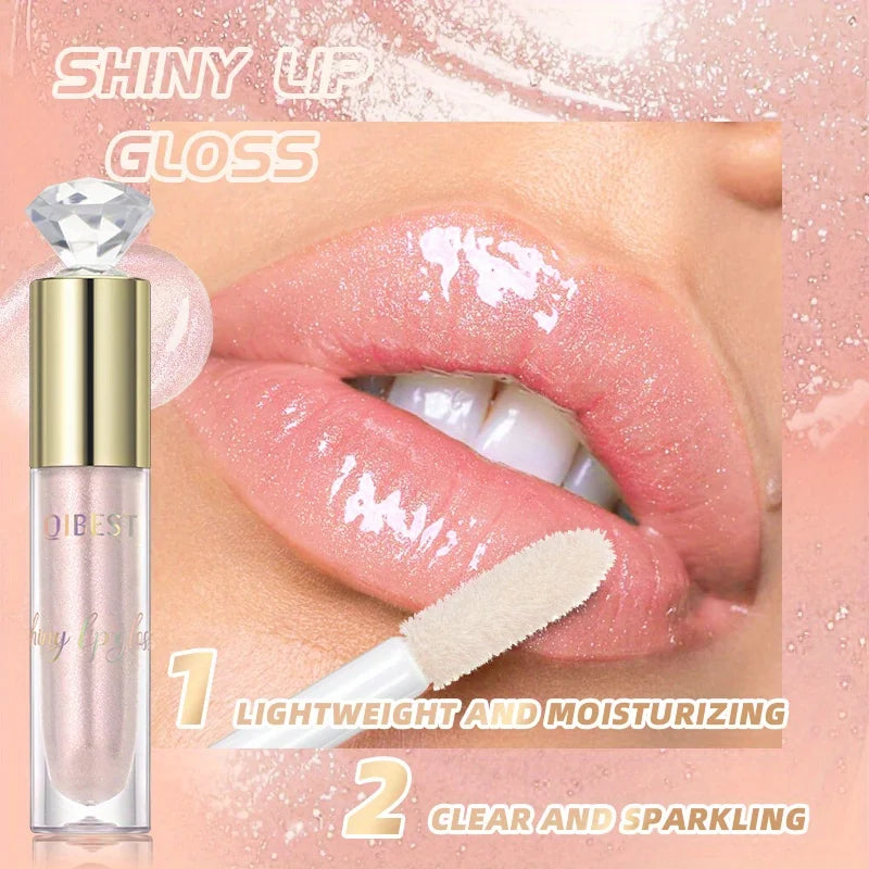 Shiny lip gloss, sparkling crystal, water-permeable and long-lasting color rendering, light and rich Zpaxo