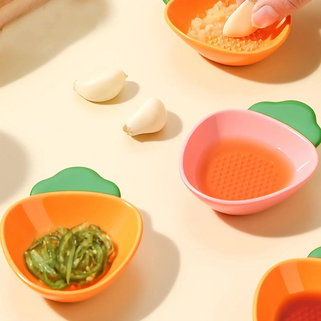 Ceramic Garlic Grater Plate Multipurpose Carrot Shaped Grinding Dish