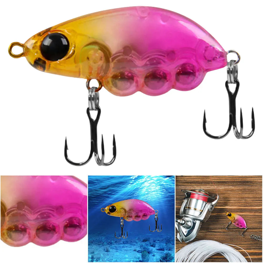 Mini Hard Bait Fixed Steel Ball Fishing Lure Trout Perch Bass