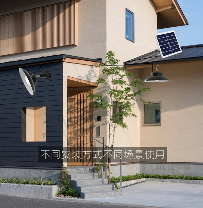 Solar Pendant Lights Remote Control Dimmable 3000K-6000K Outdoor Zpaxo
