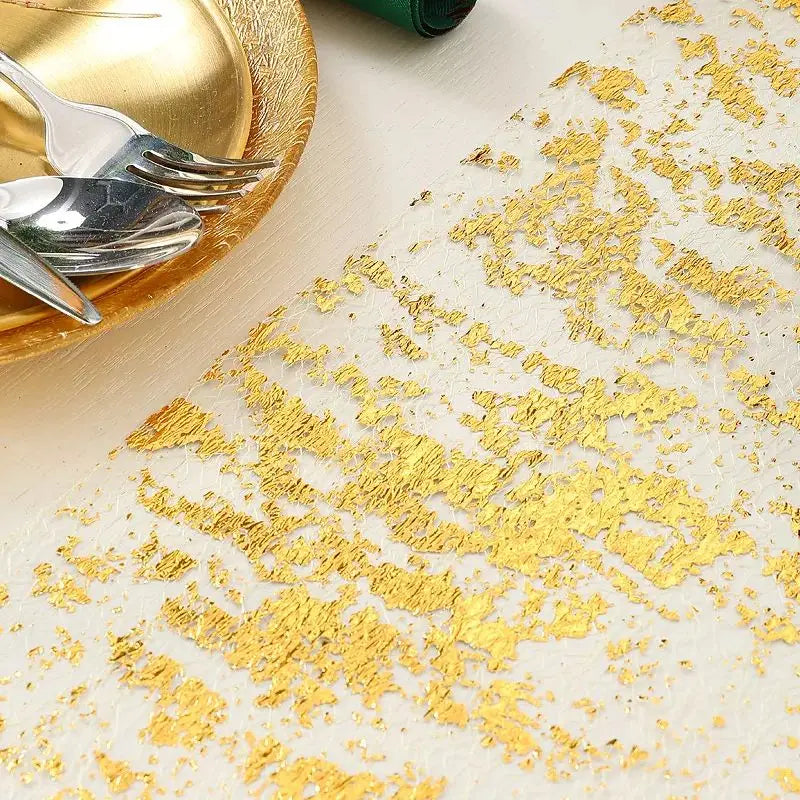 Gold Table Runner Metallic Glitter Cloths Roll Rectangle Birthday