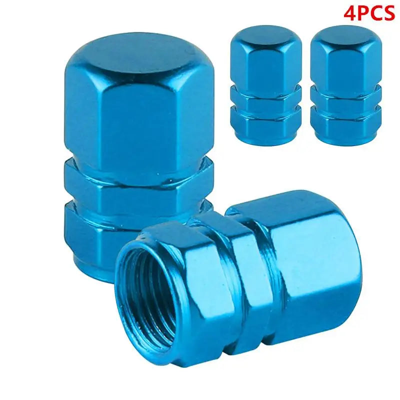 4-Pack Aluminum Tire Valve Stem Caps – Universal Car & Bike Fit Tire Valve Caps Zpaxo Sky blue 4pcs