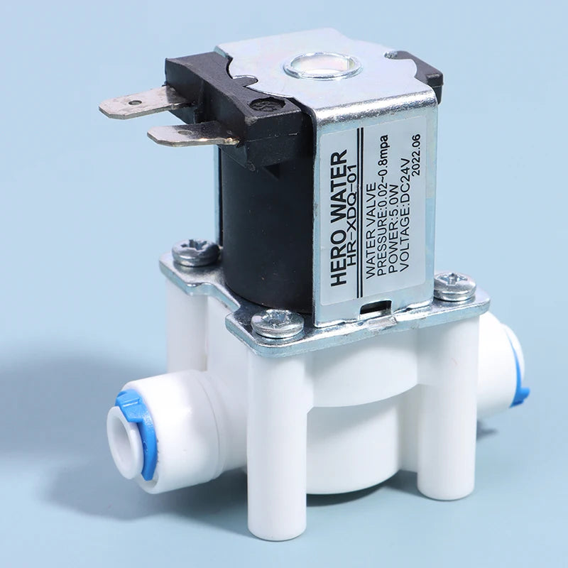 1PC Inlet solenoid valve 12V/24V pure water machine, water purifier, reverse osmosis 2-point quick connect valve switch Zpaxo
