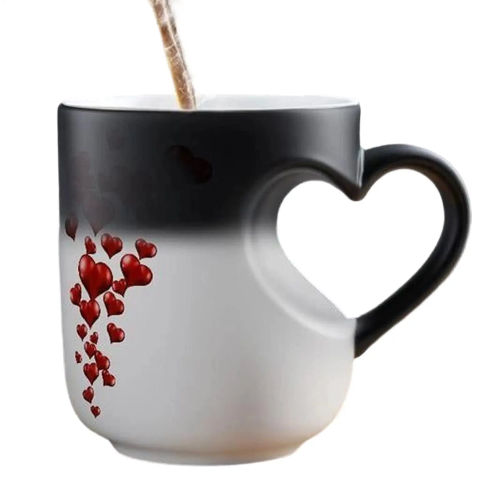 Creative Ceramic Changing Mug Heart-shaped Thermochromic Reveal