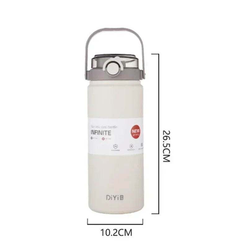 Large Capacity Thermo Bottle Straw Stainless Steel Thermal Water Keep