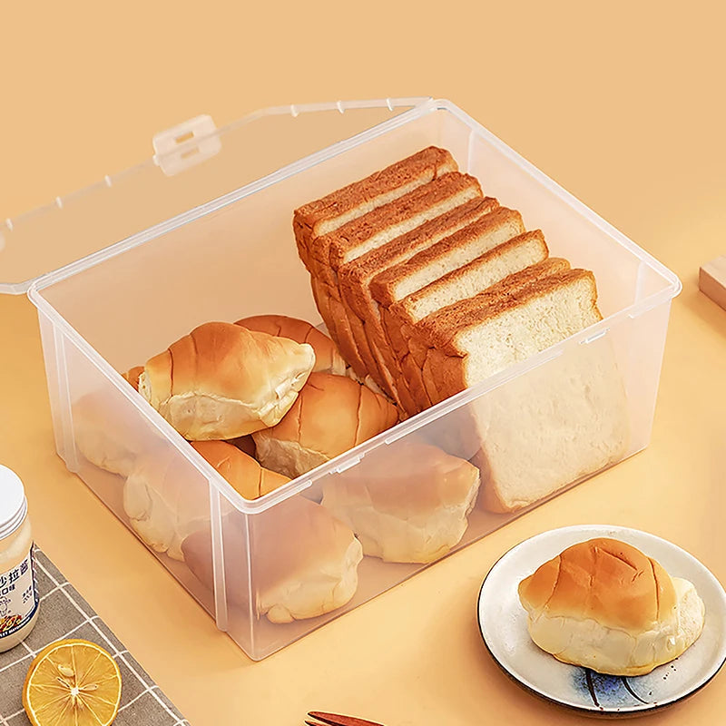 Kitchen Bread Box Storage Dispenser Clear Baking Cake Container Zpaxo