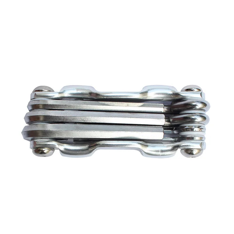 Lightweight Portable 7 in 1 Mountain Bike Cycling Multi Repair Tools Kit Bicycle Repaire Set Spoke Hex Allen Wrench Screwdrivers Zpaxo Silver