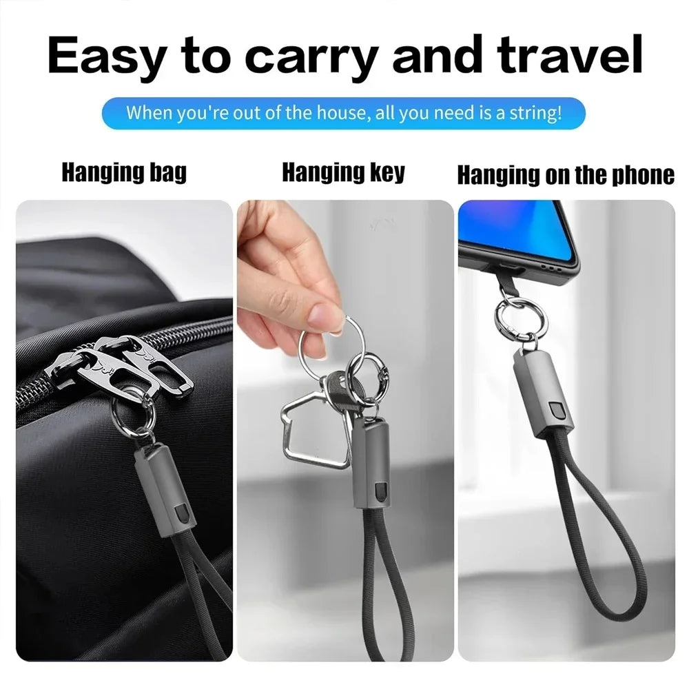 10cm USB-C to USB-C PD 60W Fast Charging Keychain Cable USB-C Charging Cable Zpaxo