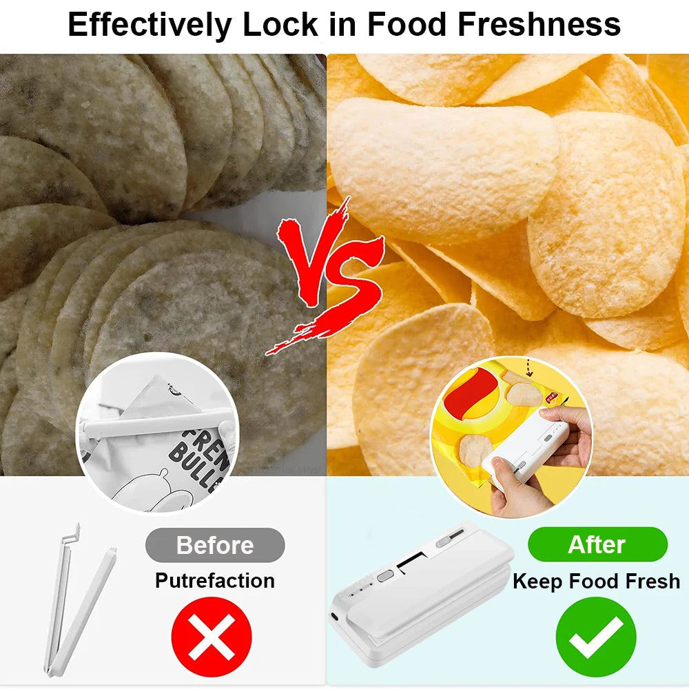 Mini Sealer 2in1 Plastic Bag Sealing Machine Portable Food Package